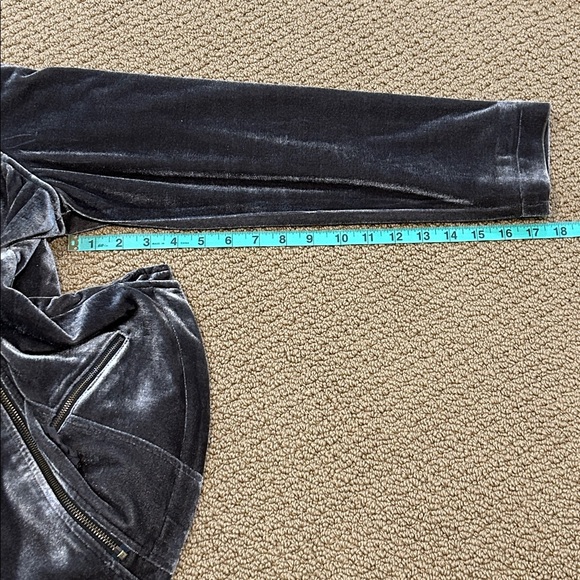 Soft Surroundings Velvet Moto Style Asymmetrical Zip Up Jacket XL Gray Taupe - Picture 12 of 16